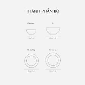  Bộ đồ ăn 09 sản phẩm - Daisy - Trắng A001_09DAIgomminhlong.com