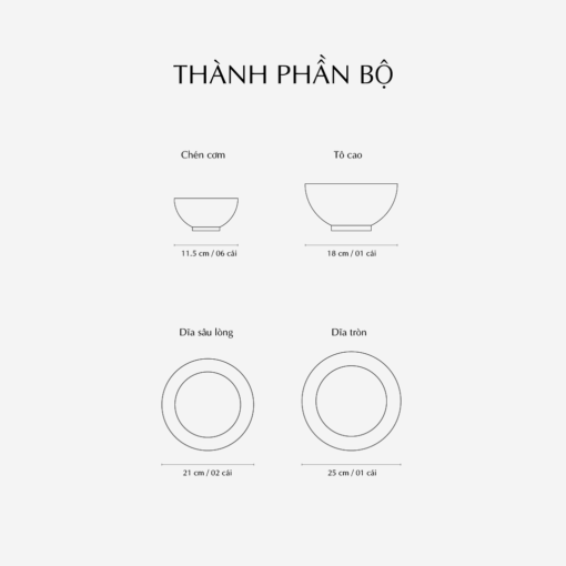 Bộ đồ ăn 10 sản phẩm - Jasmine - Cá Cơm Sương Mờ A001_10JAS519gomminhlong.com