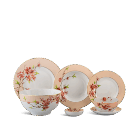 Bộ đồ ăn 23 sản phẩm - Camellia - Hoa Đào A001_23CAM480gomminhlong.com