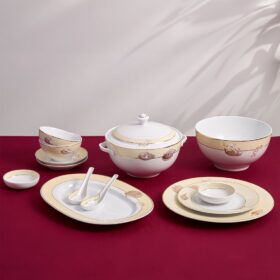  Bộ đồ ăn 25 sản phẩm (B) - Camellia - Hương Biển kem A001_25089Bgomminhlong.com