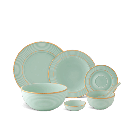 Bộ đồ ăn 30 sản phẩm - Cordon - Men Ngọc Sương Mờ (Trang trí Vàng) A001_3006A1522Vgomminhlong.com