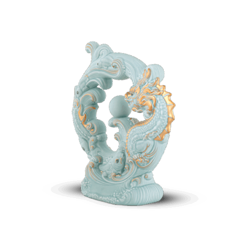 Tượng rồng Khải Đức 23.9 cm - Men Ngọc Sương Mờ A001_312357522Vgomminhlong.com