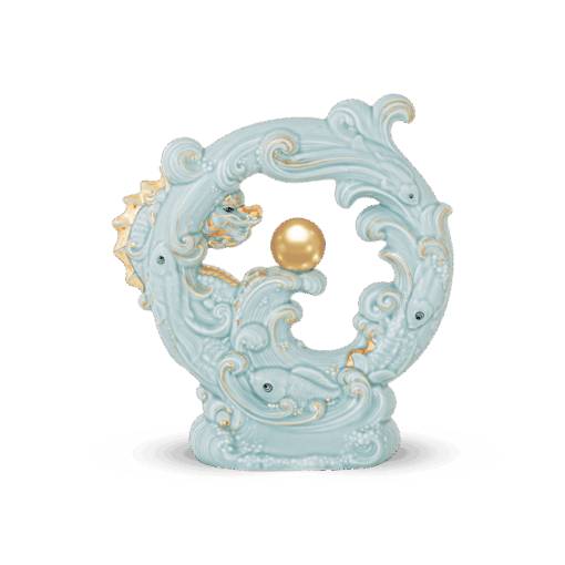 Tượng rồng Khải Đức 23.9 cm - Men Ngọc (bóng) A001_312357BMNVgomminhlong.com