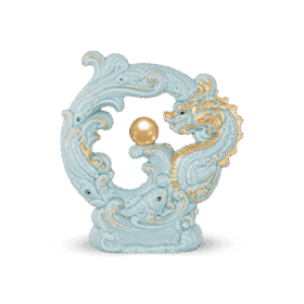 Tượng rồng Khải Đức 23.9 cm - Men Ngọc (bóng) A001_312357BMNVgomminhlong.com