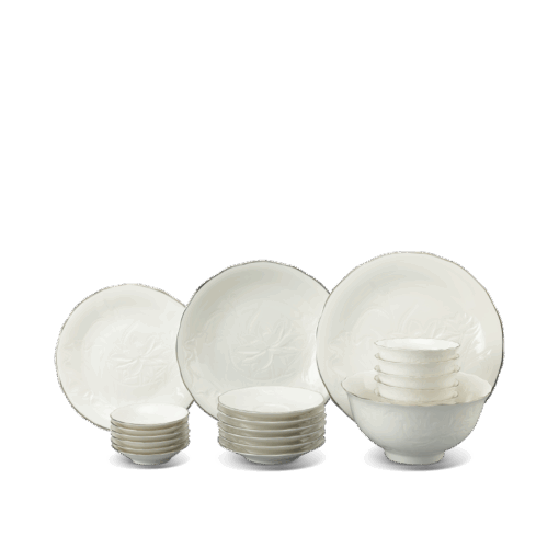 Bộ đồ ăn 32 sản phẩm - Sen IFP - Chỉ Bạch Kim A001_32043SENgomminhlong.com