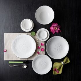  Bộ đồ ăn 32 sản phẩm - Sen IFP - Chỉ Bạch Kim A001_32043SENgomminhlong.com
