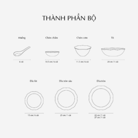 Bộ đồ ăn 32 sản phẩm - Sen IFP - Chỉ Bạch Kim A001_32043SENgomminhlong.com