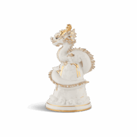  Tượng rồng Long Phù Đại Khánh 13.5 cm - Màu Trắng A001_441311TBVgomminhlong.com