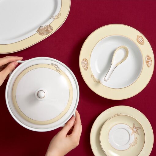 Bộ đồ ăn Âu-Á 45 sản phẩm - Camellia - Hương Biển kem A001_4506AA089gomminhlong.com