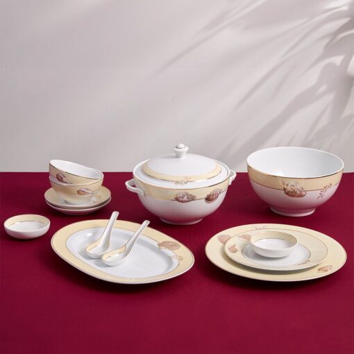 Bộ đồ ăn Âu-Á 45 sản phẩm - Camellia - Hương Biển kem A001_4506AA089gomminhlong.com