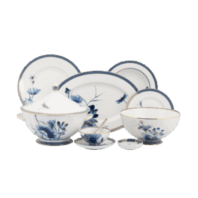 Bộ đồ ăn Âu-Á 45 sản phẩm - Hoàng Cung - Sen Vàng A001_4506AA345gomminhlong.com