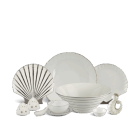  Bộ đồ ăn 6 người Âu-Á 47 sản phẩm - Ngọc Biển IFP - Chỉ Bạch Kim A001_4706AA043NBgomminhlong.com