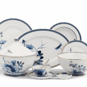  Bộ đồ ăn Âu-Á 45 sản phẩm - Hoàng Cung - Sen Vàng A001_4506AA345gomminhlong.com