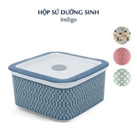  Hộp dưỡng sinh vuông đựng thực phẩm 15 cm + nắp - Dưỡng Sinh - Indigo (LTA) A001_211566LTAgomminhlong.com