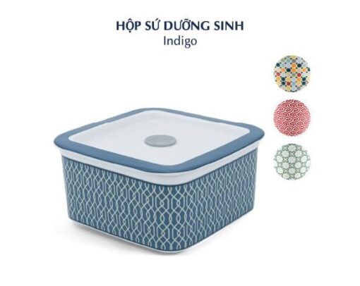 Hộp dưỡng sinh vuông đựng thực phẩm 15 cm + nắp - Dưỡng Sinh - Indigo (LTA) A001_211566LTAgomminhlong.com