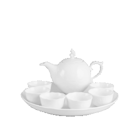 Bộ trà 0.3 L - Sen - Trắng A001_68300900003gomminhlong.com