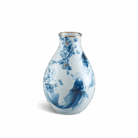 Bình hoa 29 cm - Bình Hoa - Cá Chép cobalt (men ngọc) A001_502534354gomminhlong.com