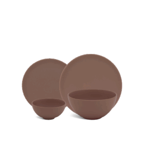 Bộ đồ ăn 09 sản phẩm - Timeless - Màu Nâu A001_09LLT516gomminhlong.com