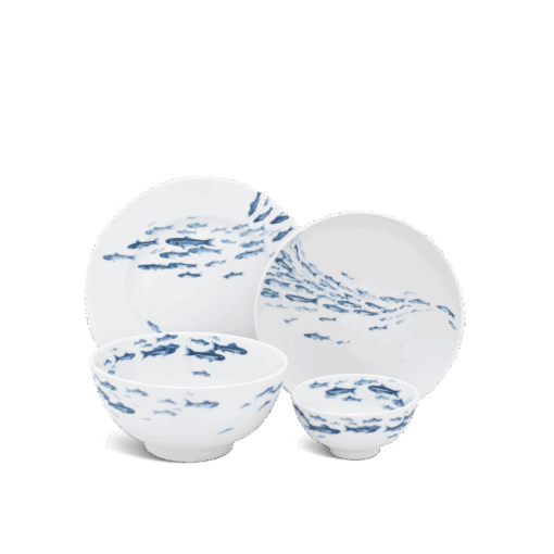 Bộ đồ ăn 10 sản phẩm - Jasmine - Cá Cơm Sương Mờ A001_10JAS519gomminhlong.com