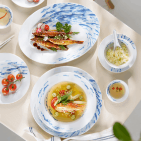  Bộ đồ ăn 23 sản phẩm - Jasmine - Cá Cơm Sương Mờ A001_23JAS519gomminhlong.com