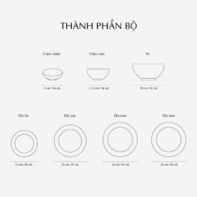  Bộ đồ ăn 23 sản phẩm - Jasmine - Cá Cơm Sương Mờ A001_23JAS519gomminhlong.com