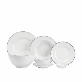  Bộ đồ ăn 25 sản phẩm (B) - Camellia - Chỉ Xanh Dương A001_25021Bgomminhlong.com