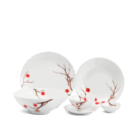 Bộ đồ ăn 22 Sản Phẩm - Daisy - Hồng Mai A001_22349gomminhlong.com