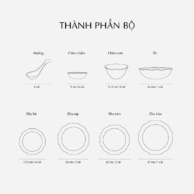  Bộ đồ ăn 6 người 32 sản phẩm - Đài Các IFP - Trang trí hoa A001_32247gomminhlong.com
