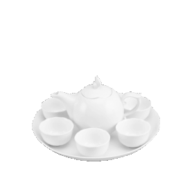 Bộ trà 0.3 L - Mẫu Đơn - Trắng A001_68300800003gomminhlong.com