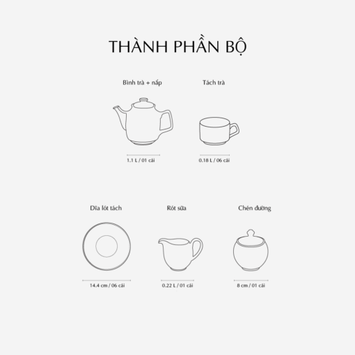 Bộ trà 1.1 L - Camellia - Chỉ Vàng A001_01113801403gomminhlong.com