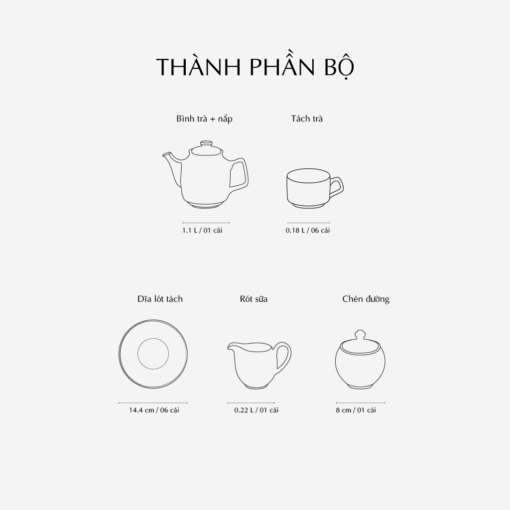 Bộ trà 1.1 L - Camellia - Trắng A001_01113800003gomminhlong.com