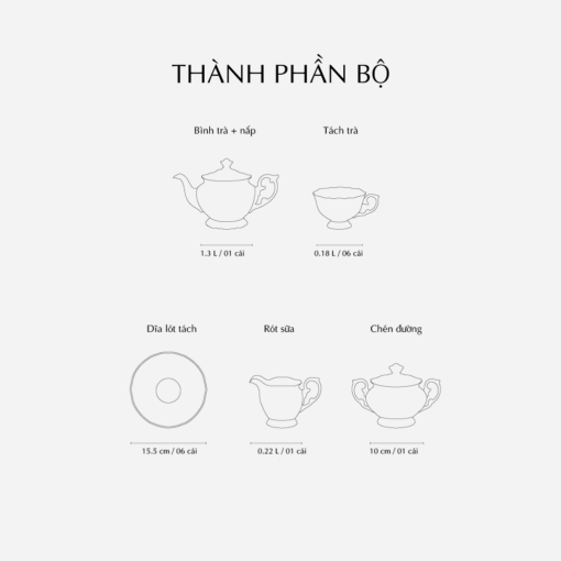 Bộ trà 1.3 L - Đài Các - Chỉ Bạch Kim A001_01134604303gomminhlong.com