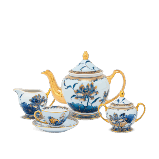 Bộ trà 1.3 L - Hoàng Cung - Sen Ngọc A001_01134045603gomminhlong.com
