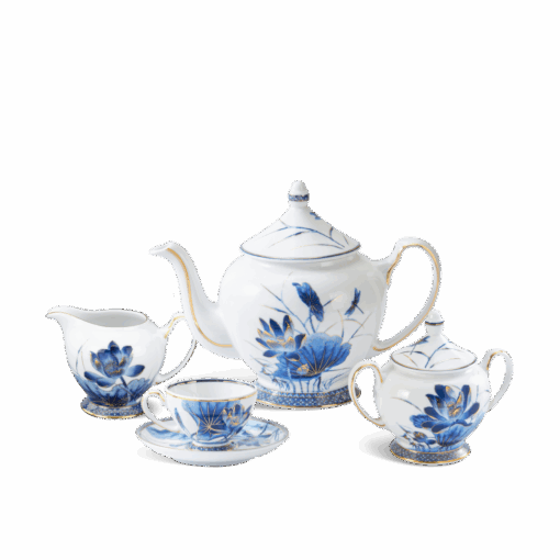 Bộ trà 1.3 L - Hoàng Cung - Sen Vàng A001_01134034503gomminhlong.com