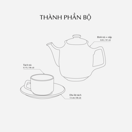 Bộ trà cao 0.8 L - Sago - Thiên Tuế xanh A001_01080139203gomminhlong.com