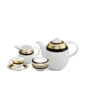 Bộ trà cao 1.3 L - Sago - Hoa Hồng Đen khắc nổi A001_01130139103gomminhlong.com