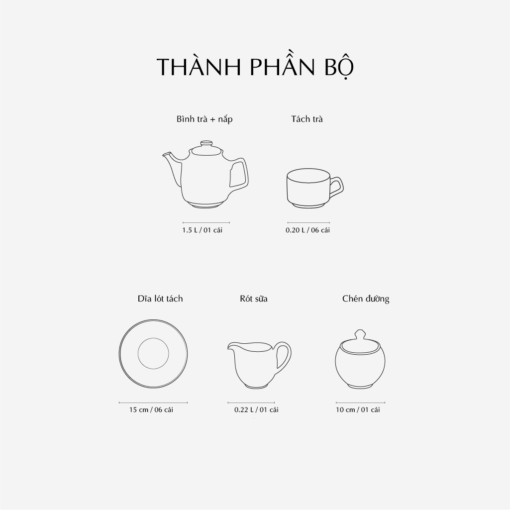 Bộ trà cao 1.5 L - Hoàng Cung - Hoàng Liên A001_68152446003