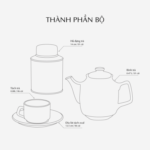 Combo Bộ trà 0.47L - Hũ trà An Nhiên (Minh Nguyệt) A001_CBTT212gomminhlong.com