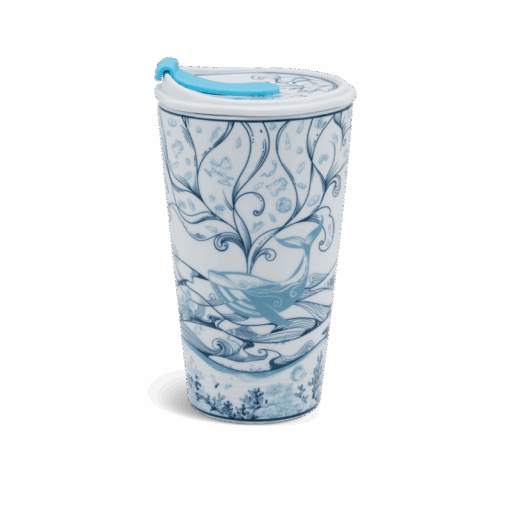 Ly sứ dưỡng sinh 0.48 L (K1) + nắp ống hút - Biển xanh A001_214888500Hgomminhlong.com