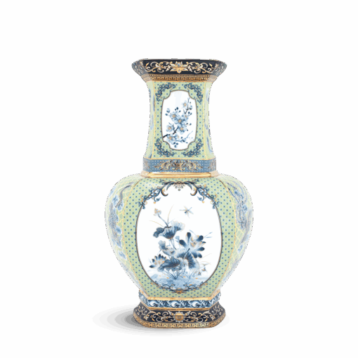 Bình hoa lục giác 45 cm (không quai) - Bình Hoa - Thịnh Vượng (vàng) A001_694557520gomminhlong.com