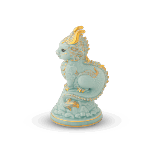 Tượng rồng Hảo Đức 13.5 cm - Men Ngọc (bóng) A001_311350BMNVgomminhlong.com