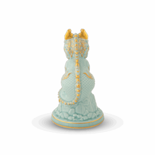Tượng rồng Hảo Đức 13.5 cm - Men Ngọc (bóng) A001_311350BMNVgomminhlong.com