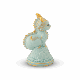  Tượng rồng Hảo Đức 13.5 cm - Men Ngọc (bóng) A001_311350BMNVgomminhlong.com