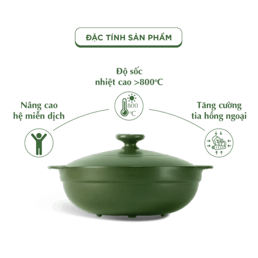 Nồi dưỡng sinh Luna (Nồi cạn) 3.0 L + nắp (CK) - Xanh Rêu A001_213039464gomminhlong.com