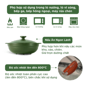  Nồi dưỡng sinh Luna (Nồi cạn) 3.0 L + nắp (CK) - Xanh Rêu A001_213039464gomminhlong.com