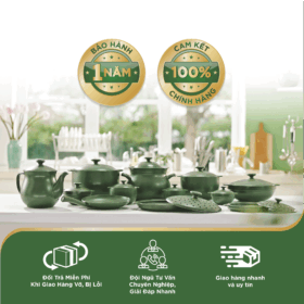  Nồi dưỡng sinh Luna (Nồi cạn) 3.0 L + nắp (CK) - Xanh Rêu A001_213039464gomminhlong.com