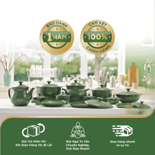 Nồi dưỡng sinh Luna (Nồi cạn) 3.0 L + nắp (CK) - Xanh Rêu A001_213039464gomminhlong.com