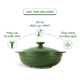  Nồi dưỡng sinh Luna (Nồi cạn) 3.0 L + nắp (CK) - Xanh Rêu A001_213039464Tgomminhlong.com