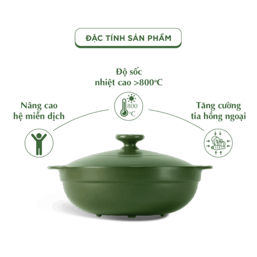 Nồi dưỡng sinh Luna (Nồi cạn) 3.0 L + nắp (CK) - Xanh Rêu A001_213039464Tgomminhlong.com