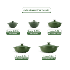  Nồi dưỡng sinh Luna (Nồi cạn) 3.0 L + nắp (CK) - Xanh Rêu A001_213039464Tgomminhlong.com